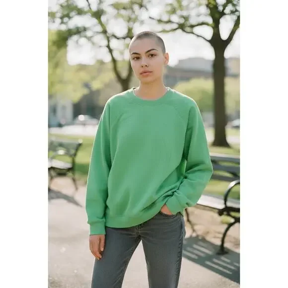 Sincerely Jules Bandier Mint Crewneck Sweatshirt Cozy Athleisure M - Picture 1 of 7
